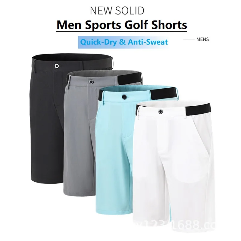 Summer Golf Men's Shorts Refreshing Breathable Sports Shorts Male Quick-dry Zipper Pocket Golf Trousers Casual Sportswear