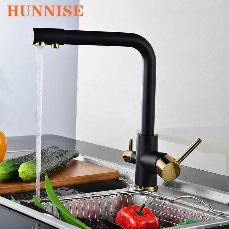 Hot Cold Filter Kitchen Faucet Quality Brass Kitchen Sink Mixer Faucets Tap Deck Mounted Drinking Pure Kitchen Filter Faucets