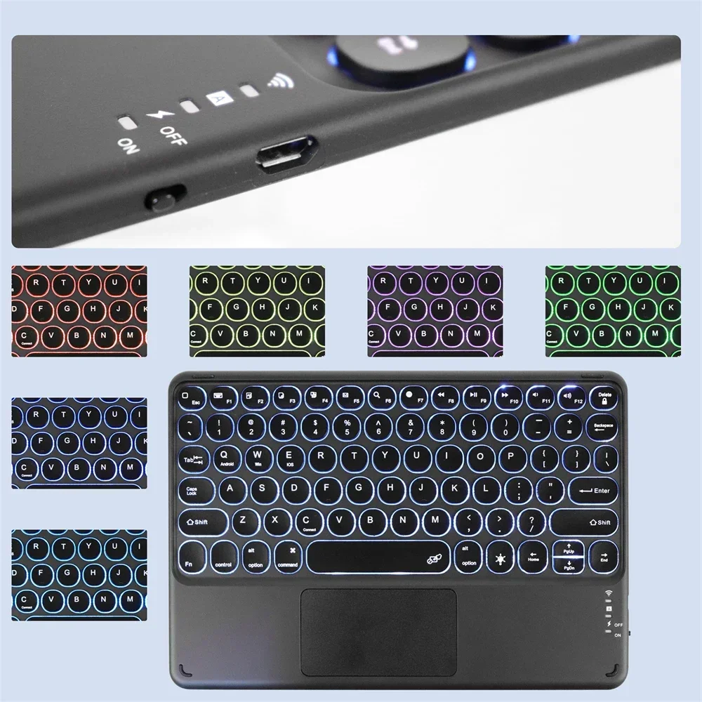 RGB Backlight 10 Inch Bluetooth Keyboard Mouse For IOS Android Windows Teclado For iPad Samsung Tablet Backlit Wireless Keyboard