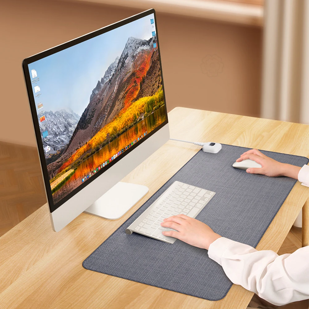 

Electric Heating Mouse Pad Office Desktop Warming Heated Pad Winter Hand Warmer Table Keyboard Mouse Mat For Home Office
