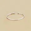 New 925 Sterling Silver Kitty Cat Fashion Open Charm Bracelet & Bangles For Women Girl LB066 4