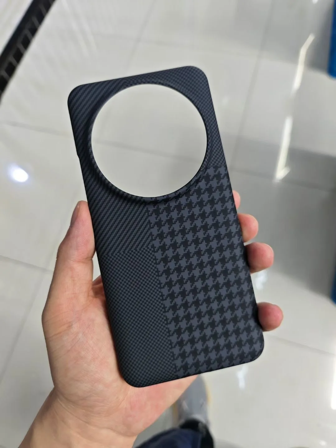 Luxury Kevlar Textured Checkerboard Ultra-Thin Shockproof Back Cover Case