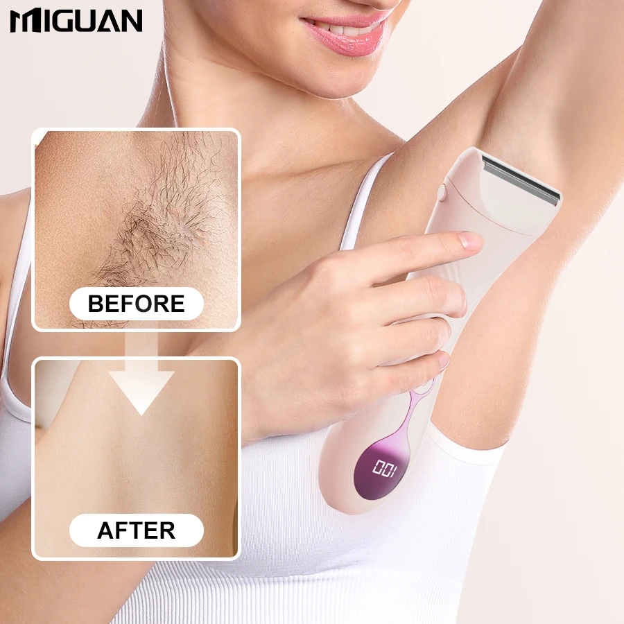 ماكينة حلاقة كهربائية للنساء، شفرة من الفولاذ المق...