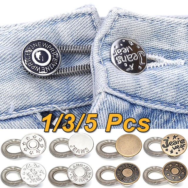 Metal Button Extender For Pants Jeans Free Sewing Adjustable Retractable Waist  Extenders Button Waistband Expander - AliExpress