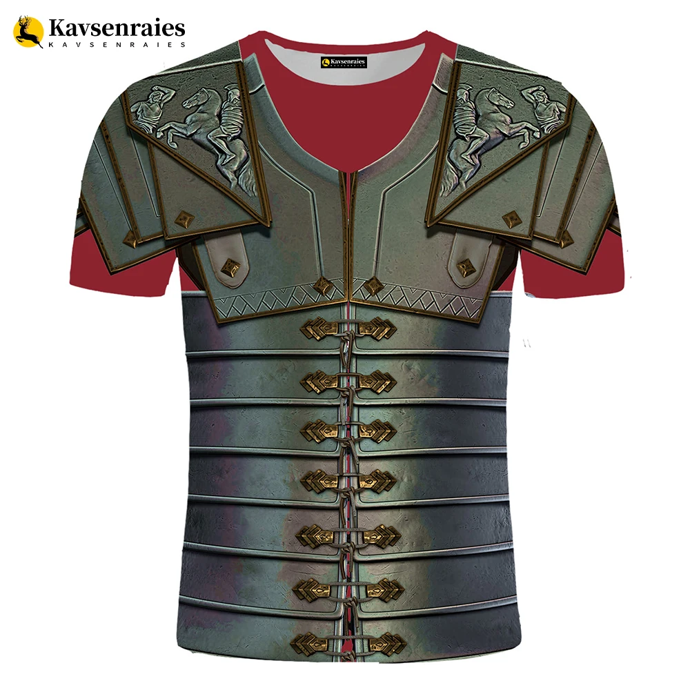 

2023 Vintage Medieval Armor 3D Print T-shirt Men Women Fashion Casual Harajuku Streetwear Tops Knight Warrior Cosplay T Shirt