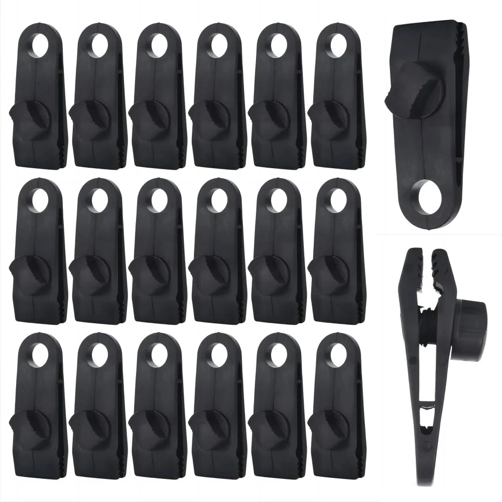 20PC Camping Tarp Clips Heavy Duty Lock Grip Tent Fasteners Pool Awning Bungee Cord Car Tighten Outdoor