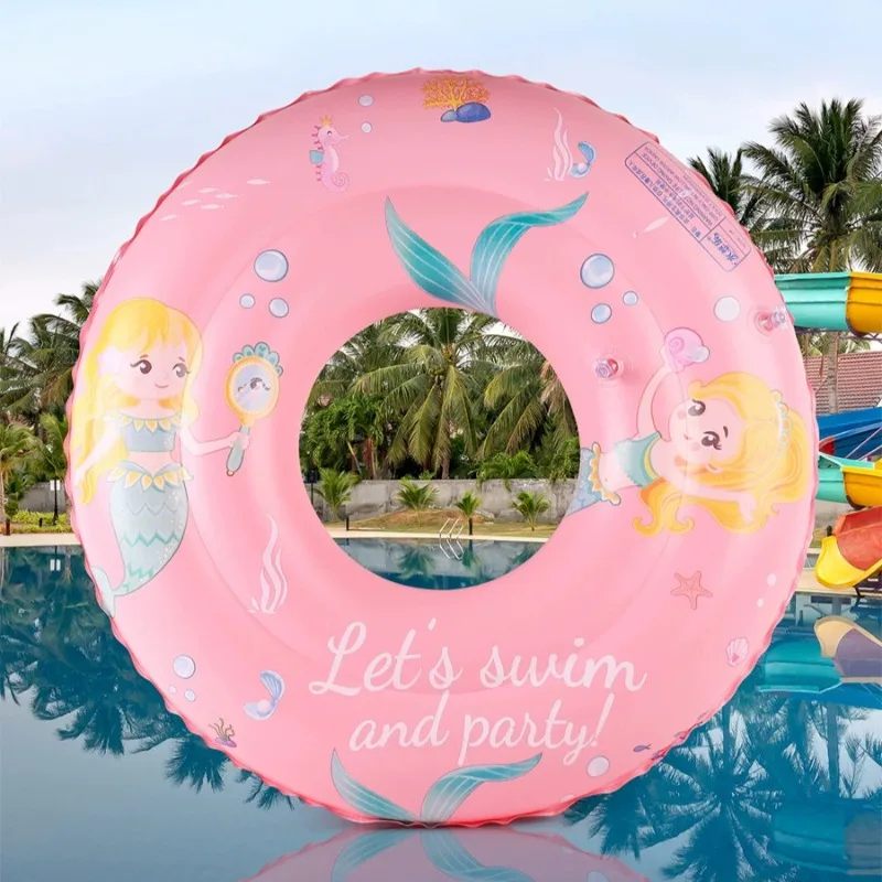 Children Inflatable Toy Cartoon Animals Print Swimming Ring Pvc Double Layer Inflatable Floating Circle Summer Water Toy for Kid