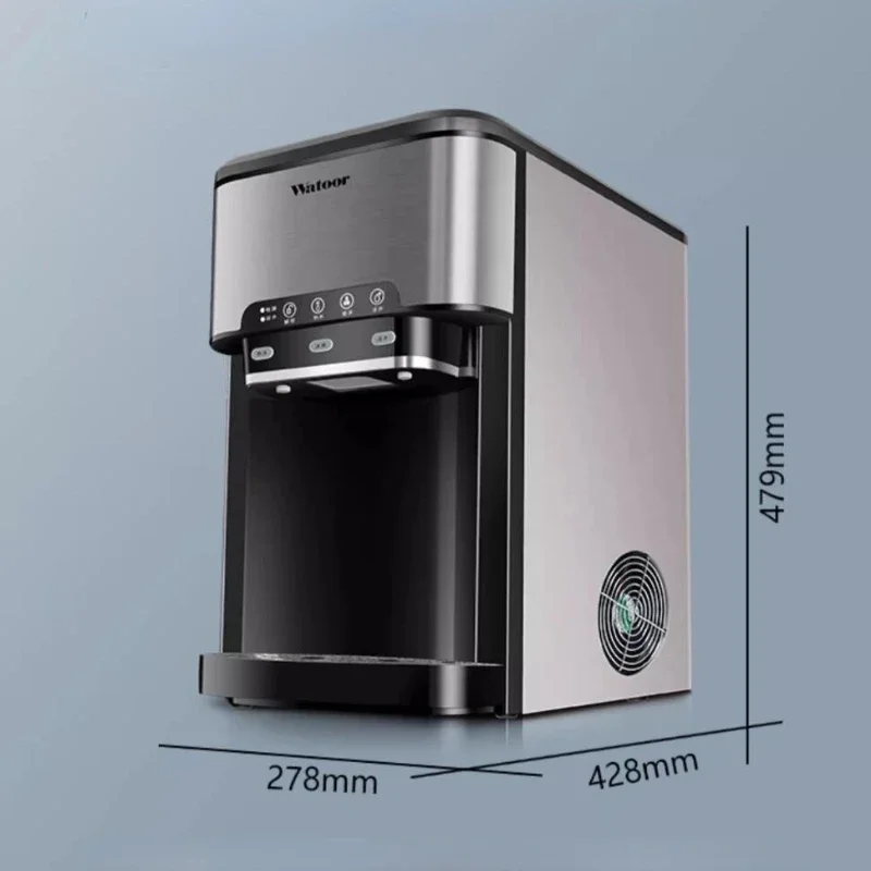 220V Quick Ice Maker Machine Commercial Home Use Cold and Hot Water Dispenser Small Vertical Ice Cube Maker Machine Cocina 6