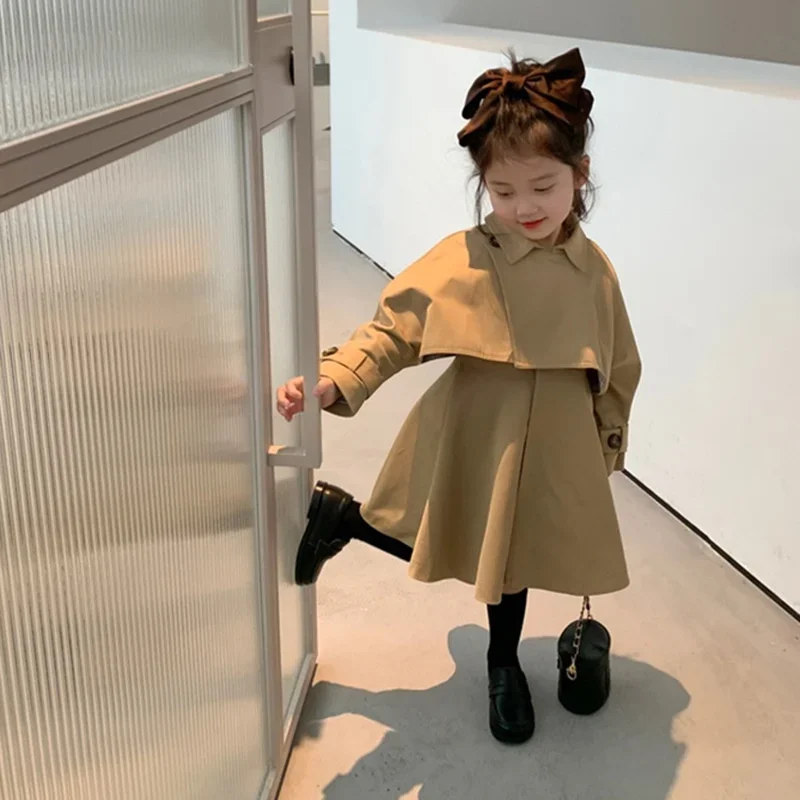 여아용 방풍 재킷, 코튼 아우터, 빈티지 용수철, 가을 야외 어린이 방풍 아동복, 2024