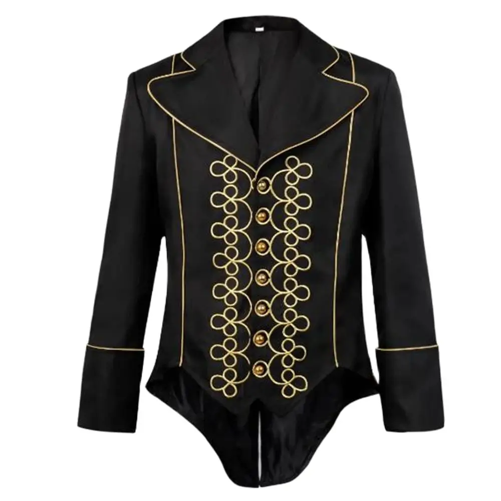 Steampunk Marching Band Batterista Coat Costume Vittoriano Giacca Punk Militare Vintage Da Uomo Golden Rock Star Performance Tuxedo