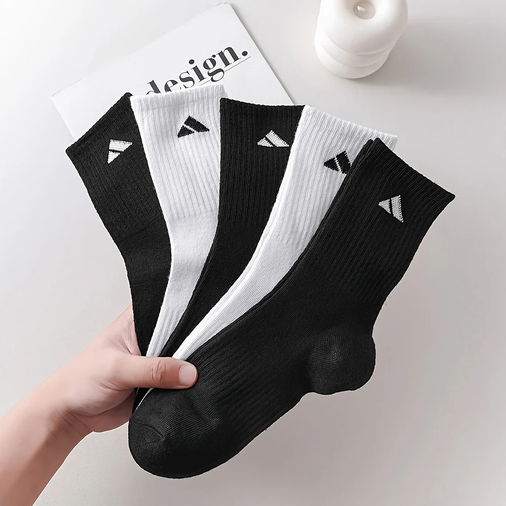 Calcetines deportivos para hombre 20 piezas/10 pares, calcetines deportivos transpirables blancos y negros, calcetines c