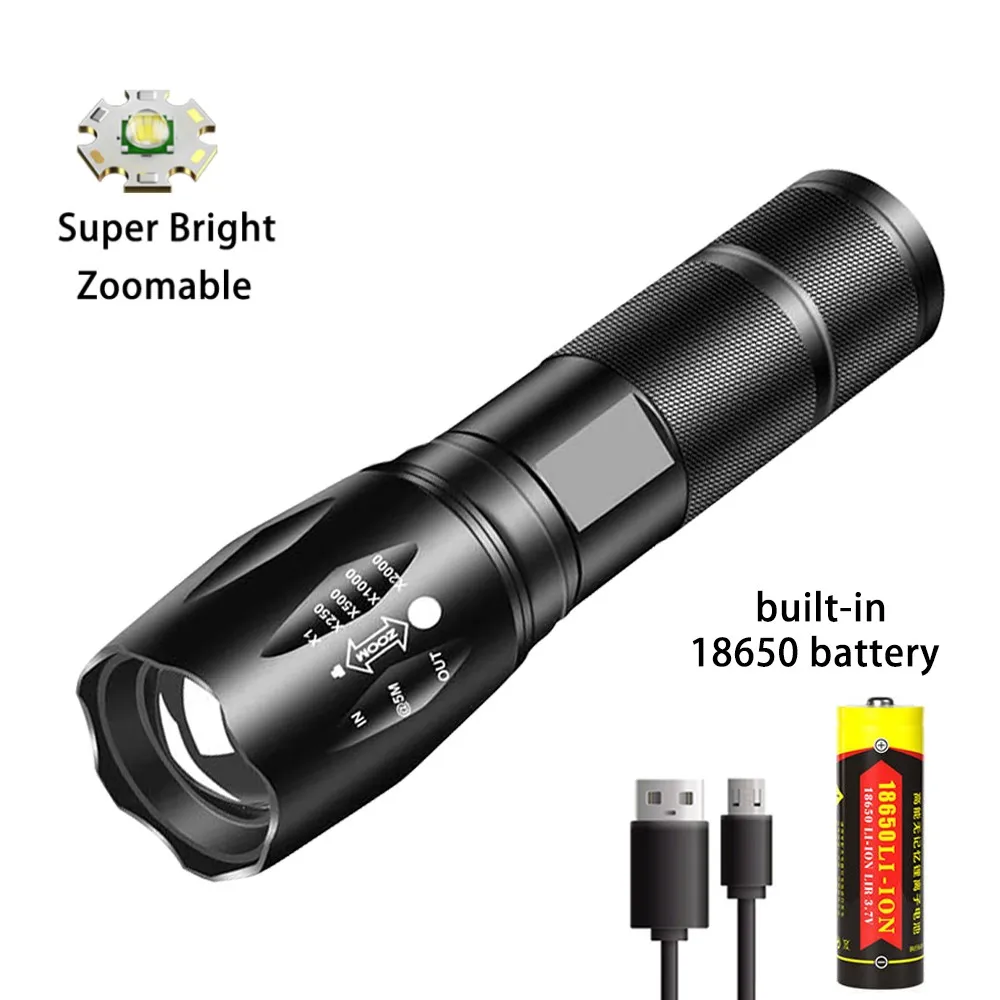 Lampe De Poche Rechargeable à Mise Au Point Coulissante Police Security Pro Flex Elite Double Alimentation 500 Lumens Piles Comprises Noir 0653172p