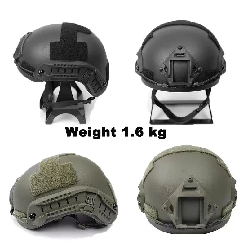 Casco táctico de corte alto para hombre y mujer, accesorio de seguridad antibalas con núcleo Kevlar, NIJ IIIA