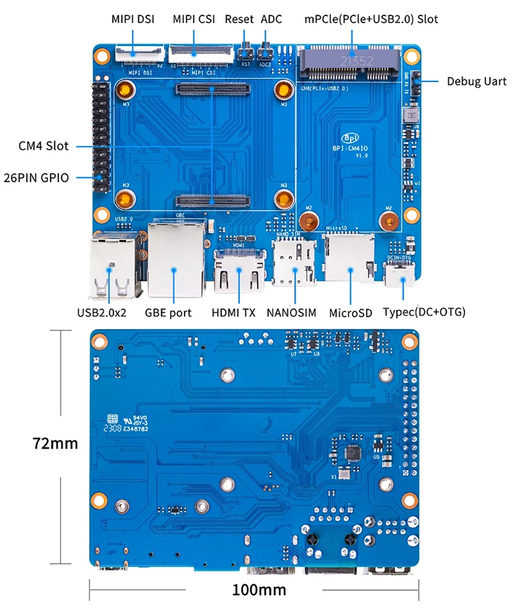 Banana Pi BPI-CM4 Amlogic A311D Quad Core ARM Cortex-A73 4G LPDDR4 16G eMMC Mini