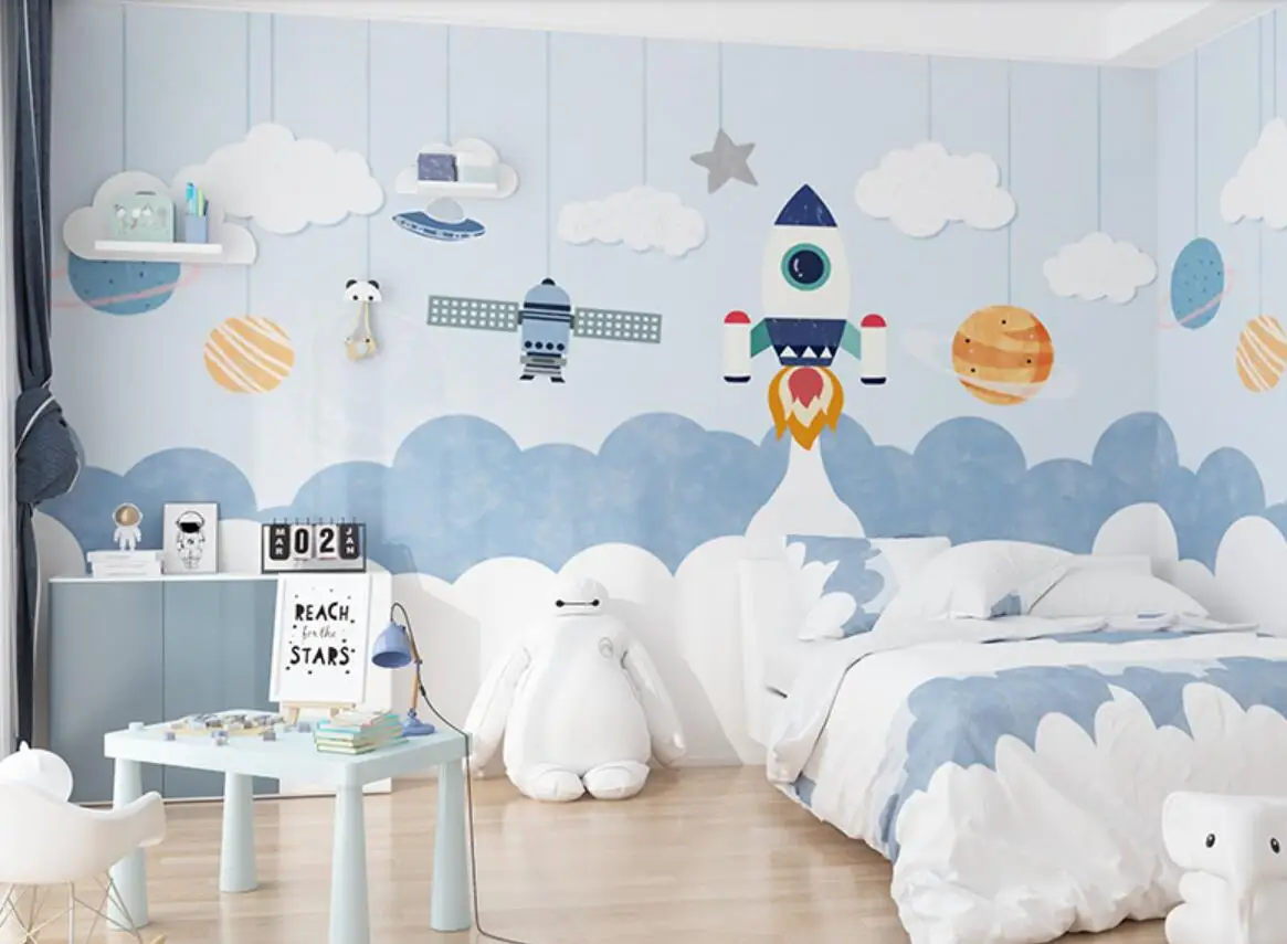 Papel Tapiz De Pared 3D De Dibujos Animados En 3D, Papel Tapiz Autoadhesivo 3D Extraíble Para Jardín De Infantes, Dormitorio, Sala De Estar, Habitación De Los Niños, TV, Sofá, Pared De