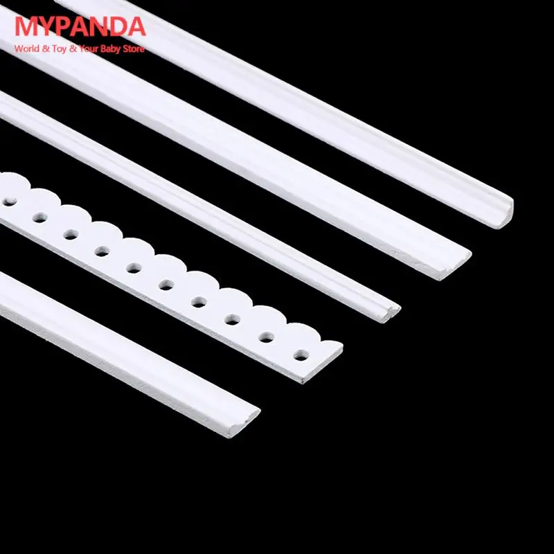 

8PCS/Set 1:6 1:12 Dollhouse Miniature Wood Grain Skirting Line Flexible Foam Molding Trim Wall Border DIY Doll House Decoration