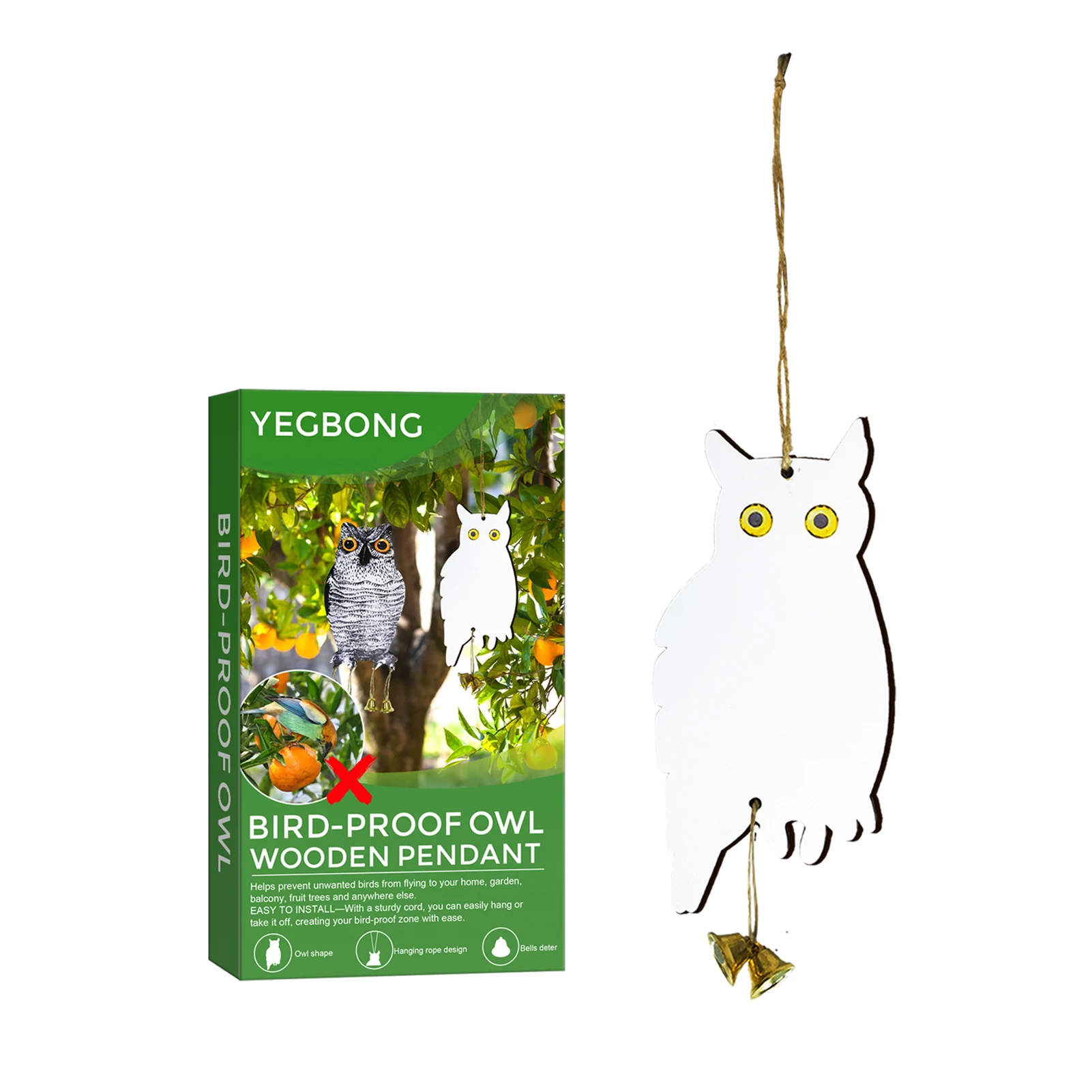 Outdoor Garden Bird Repeller Hanging Fake Owl Scarecrow Pigeons
