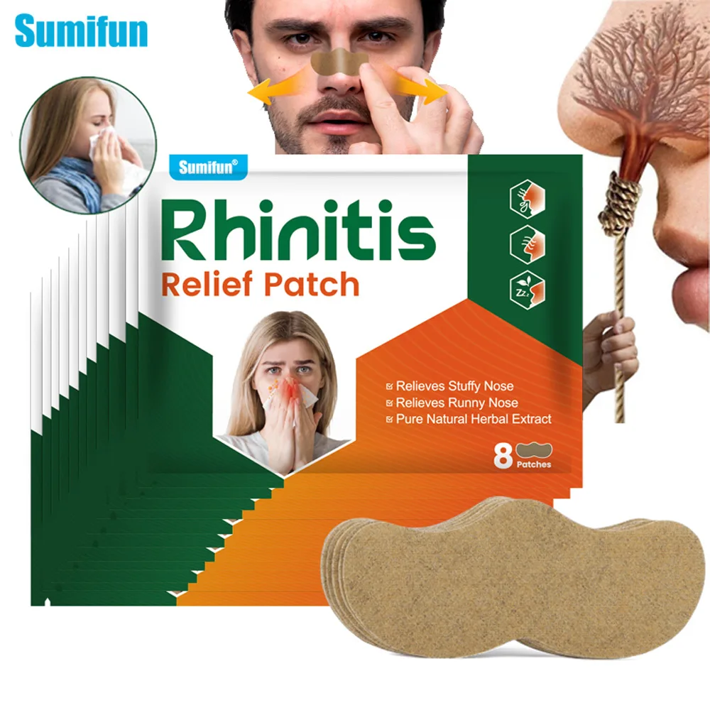 Rhinitis Patch Nasal Strips Sinusitis Cold Nose Congestion Anti Snoring Sticker Sleep Aid Easier Breath Medical Plaster 8-240pcs pain relief patch