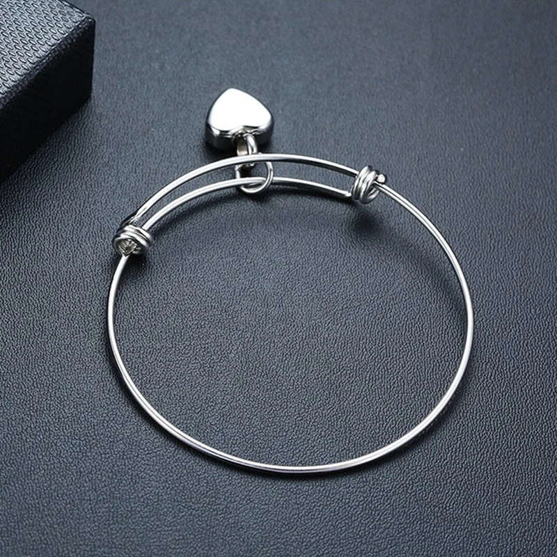 Cremation Jewelry Bracelet for Ashes Stainless Steel Heart Urn Bangles for Ashes Heart Memorial Keepsake Jewelry with Funnel Kit 4