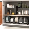 Cabinet Storage rack Kitchen Pot Plate Holder Multi-function Cooking Plate Pot Lid Dish Rack Chopping Board Bowl Metal Organizer 4