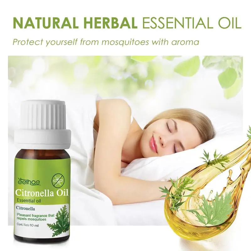 

10ML Lemongrass Aromatic Essential Oil Natural Mint Citronella Tea Tree Vanilla Juniper Geranium Chamomile Jojoba Oil