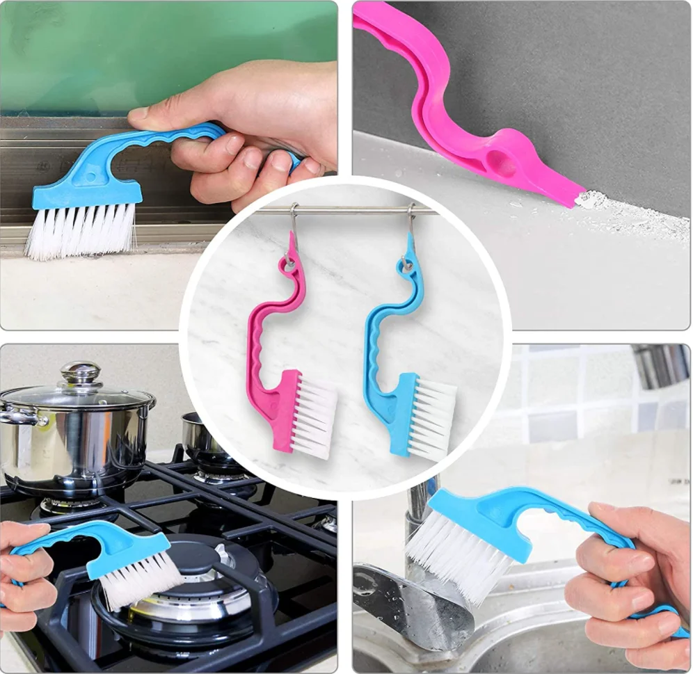 2-in-1 Groove Cleaning Tool Creative Window Groove Cleaning Cloth Window  Cleaning Brush Windows Slot Cleaner Brush Groove Brush