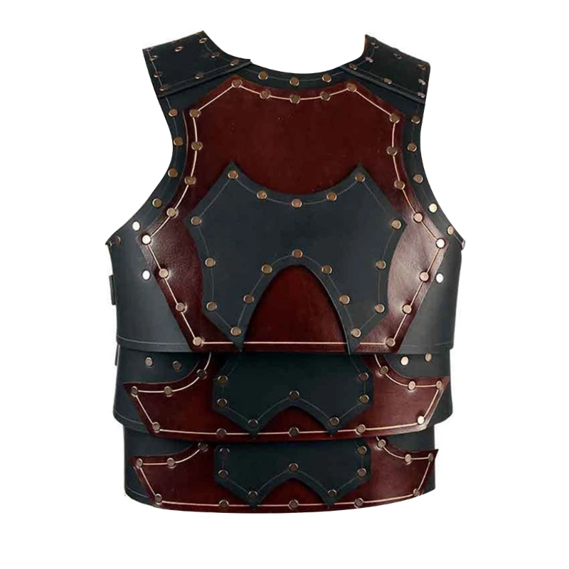 

Medieval Leather Studded Men Medieval Chest Shield Shoulder Chest Armors Halloween Medieval Cosplay Costume