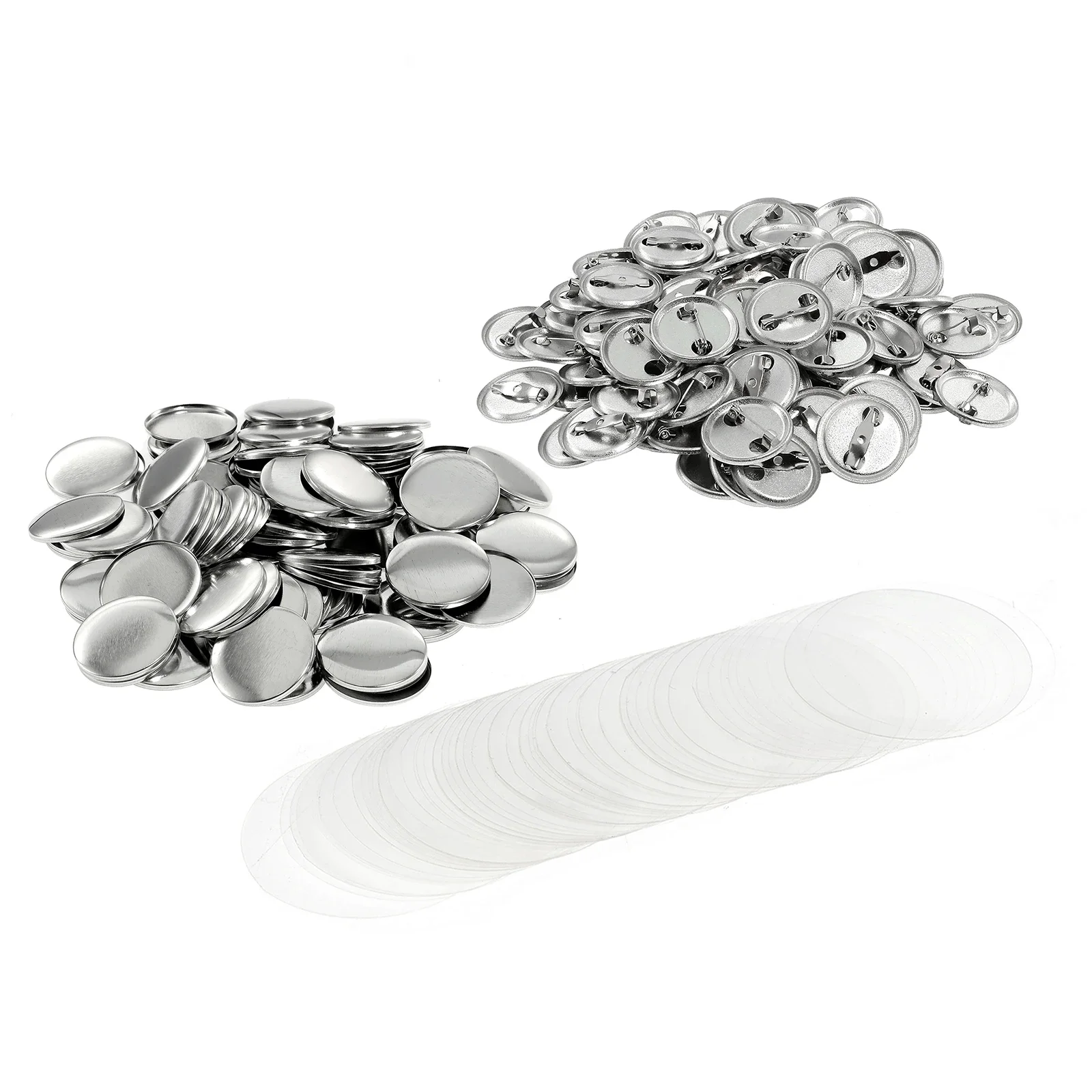 Button Making Supplies Metal Back Badge Button Pins Button Maker Blank Raw Material Pin Buttons Badges Supplies Parts Punch Press Machine 100PCS