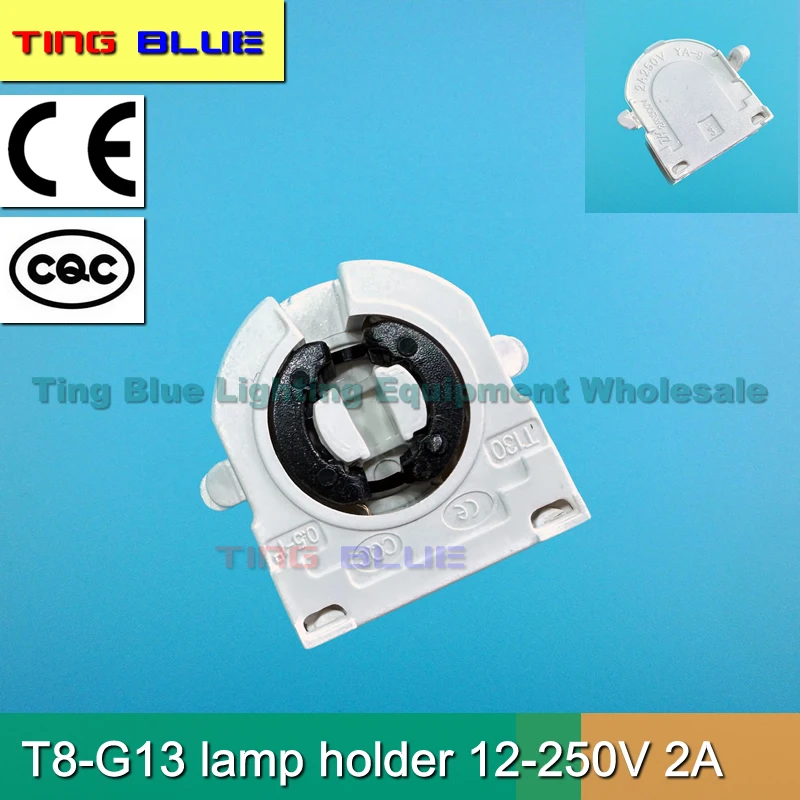 (2pcs)T8 LED lamp holder fluorescent lamp holder G13 grille lamp holder