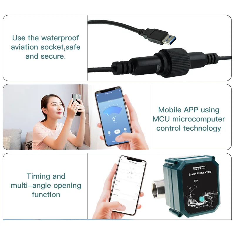 Tuya Wifi Valve Support Drinking Water SS304 1/2" 3/4" 1" Ball Valve Automation