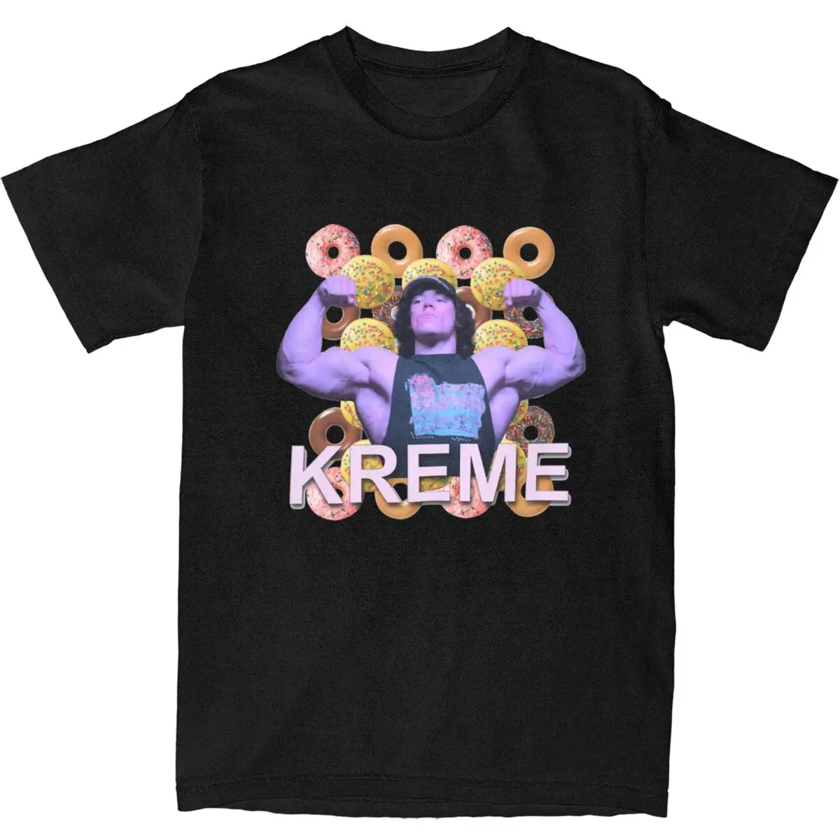 Футболка Sam Sulek, летняя футболка с изображением Криспи креме, «всё вокруг меня», уличная одежда, хлопковая Футболка в стиле Харадзюку для мужчин, повседневные футболки