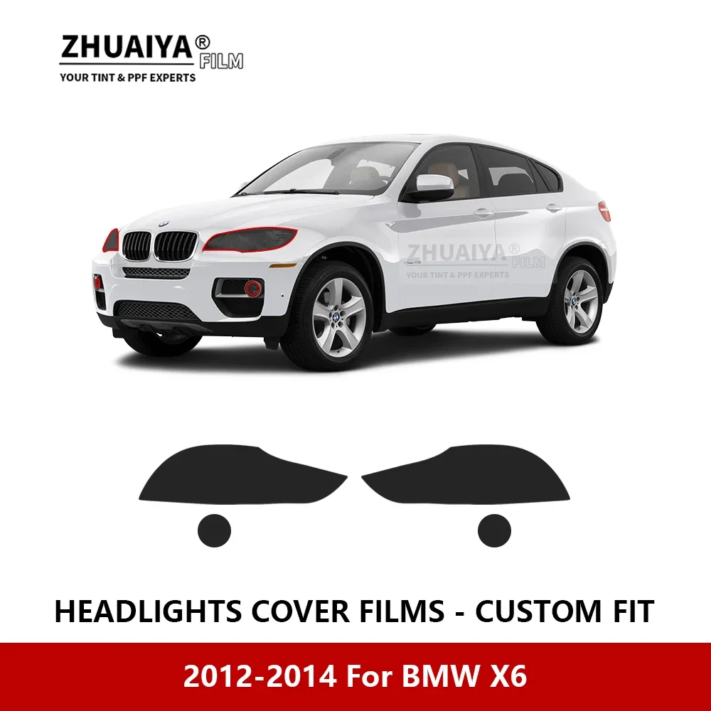 

For BMW X6 2012-2014 Car Exterior Headlight Anti-scratch PPF precut Protective film Repair film Car stickers Accessories
