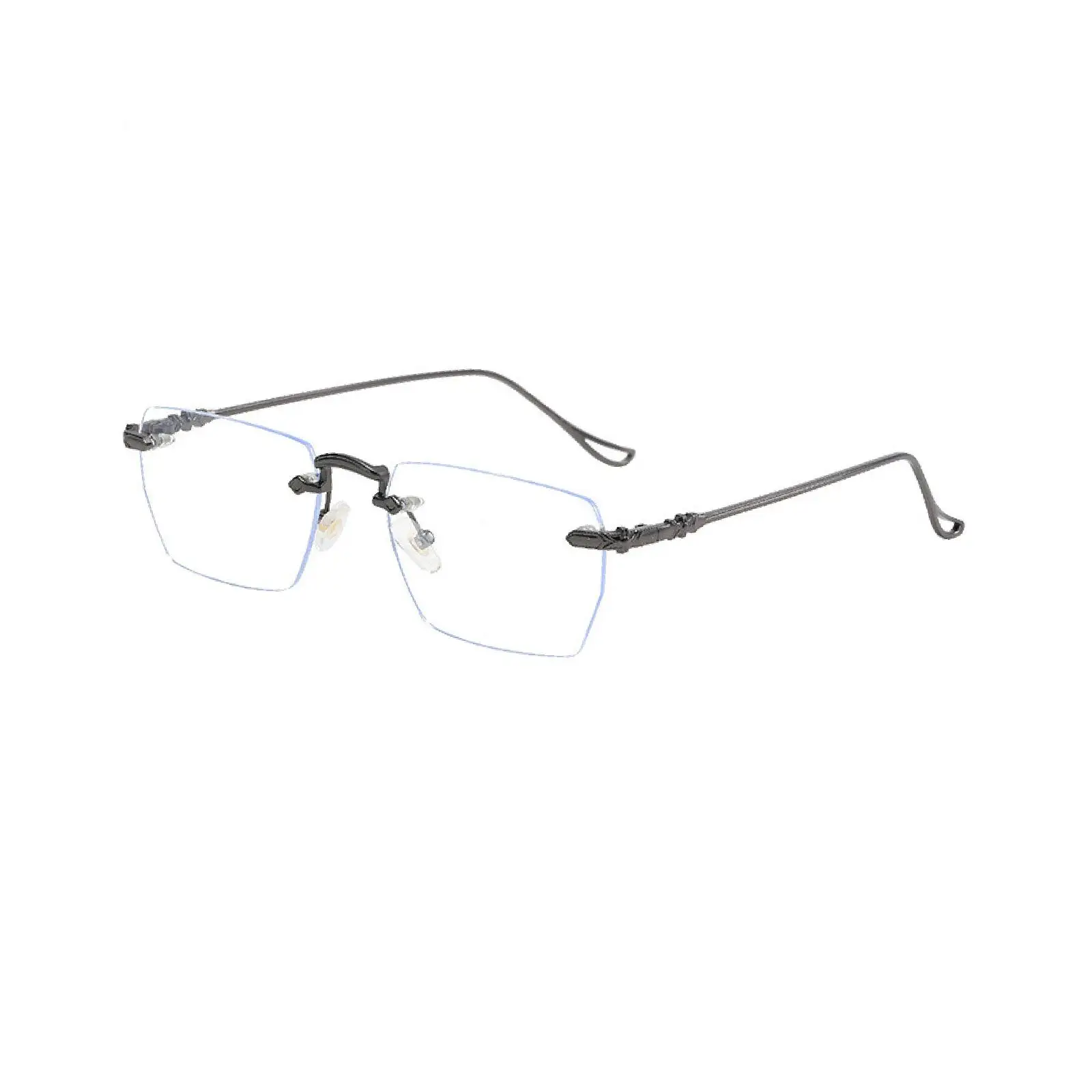 Anti Blue Light Glasses for Adult Flat Mirror Rectangular Glasses Rimless Clear Lens Eyeglasses Fashion Computer Glasses Eyewear