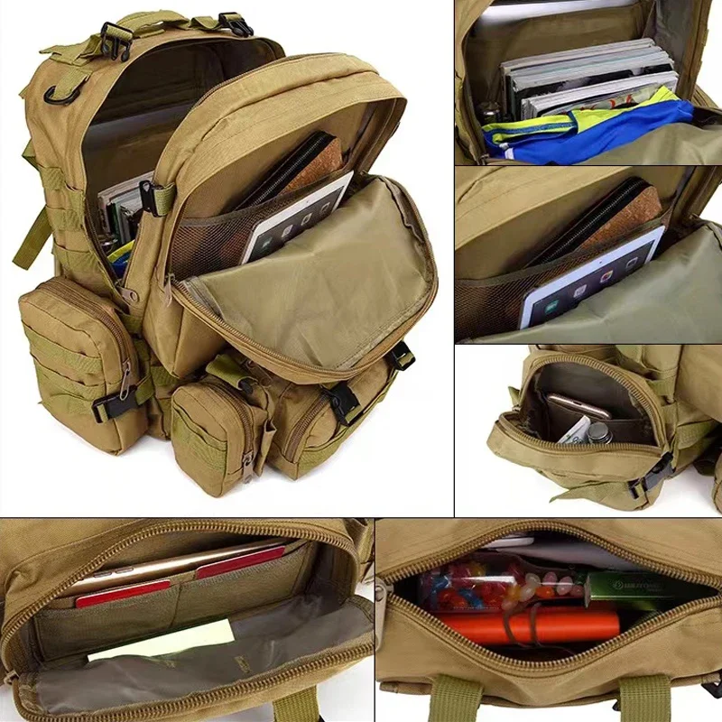 Waterproof Camo Canvas Backpack for Men Outdoor Hiking