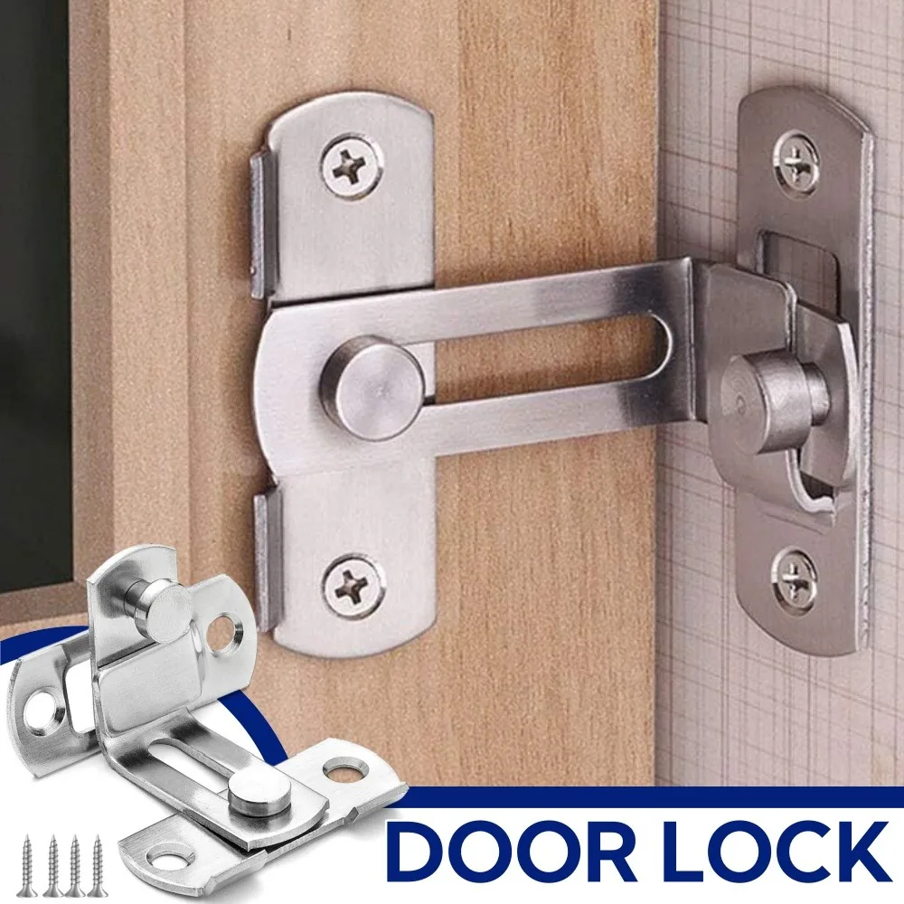 Door Lock 90 Degree Right Angle Stainless Steel Sliding Door Latch ...