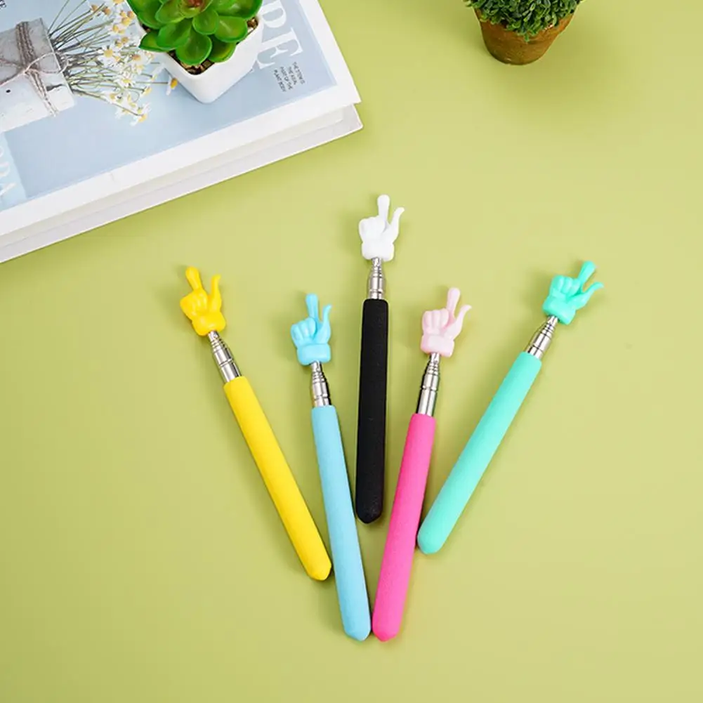 5Pcs Teacher Pointer Stick, Telescopic Adjustment School Supplies Stick Classroom Triangle Pointers Classroom Suitable Retractable Stick Macaron Color