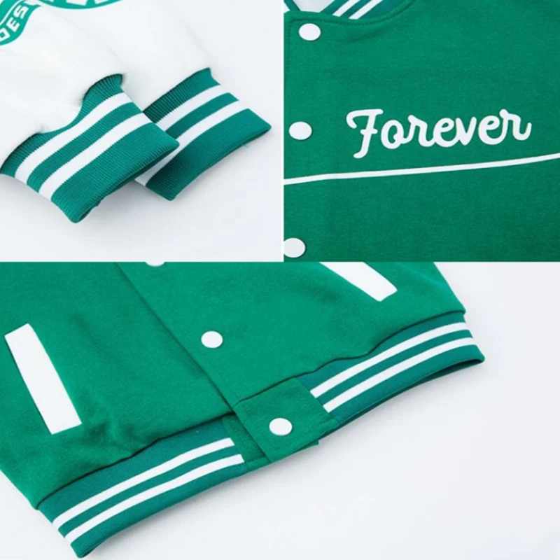 Kids Boys Bomber Jacket Spring Autumn Letter Print Outerwear Streetwear Varsity Baseball Uniform Children Coats 3-14 Years