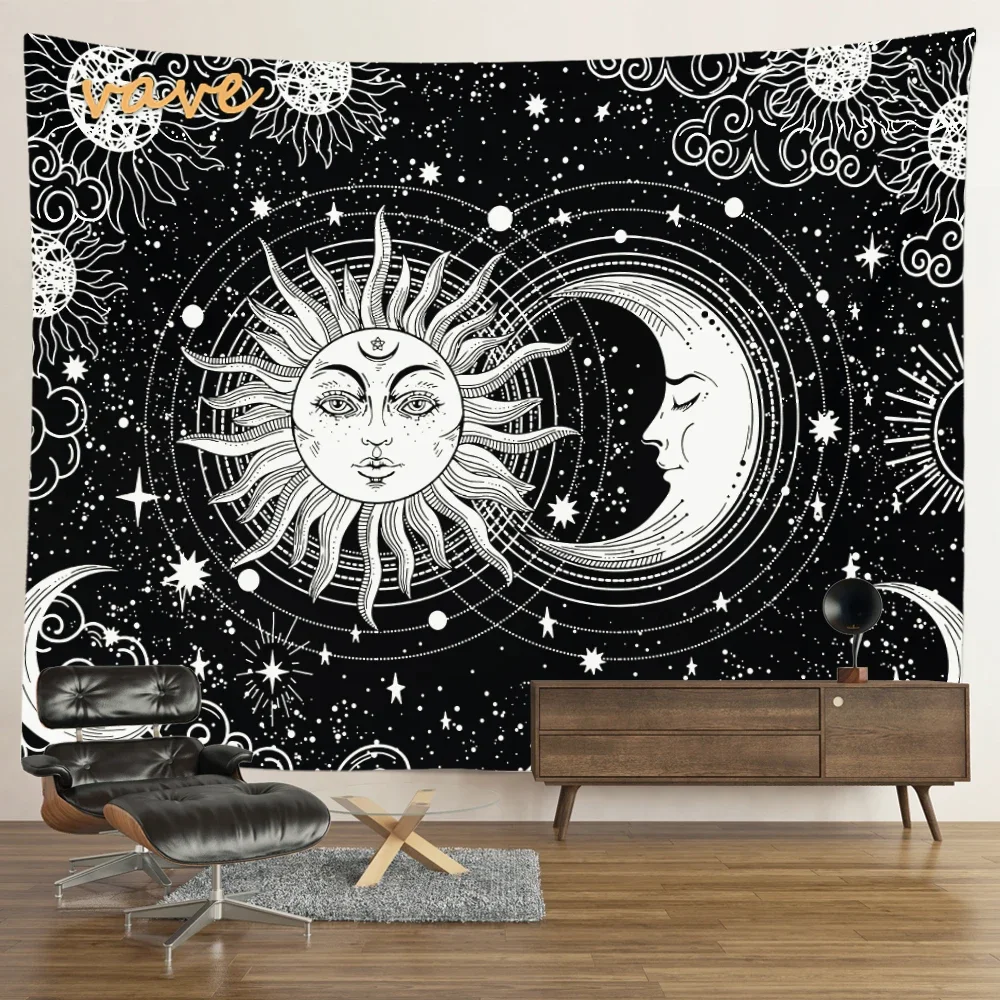 Tapestry Decor Tarot Mandala Tapestry Sun And Moon Cloth Fabric Large Wall Hanging Boho Hippie Aesthetic Dorm Room