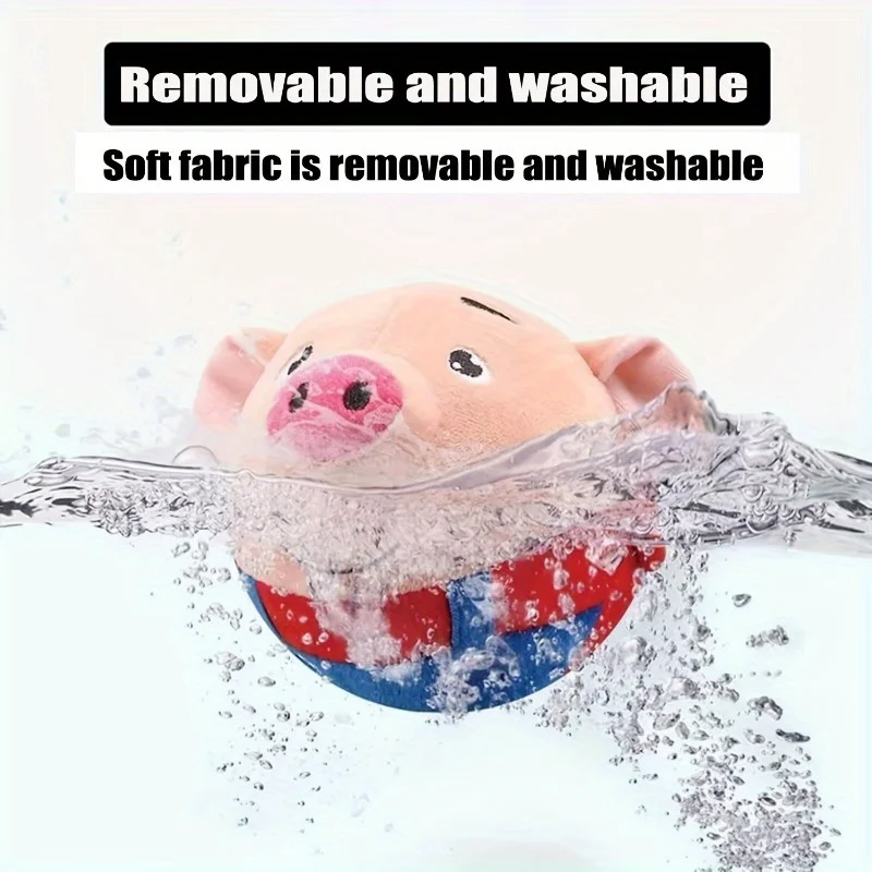 Interactive Cartoon Pig Plush Toy With Music  Talking Bouncing Ball - USB Rechargeable Washable Suitable For All Dog  and Cat 5