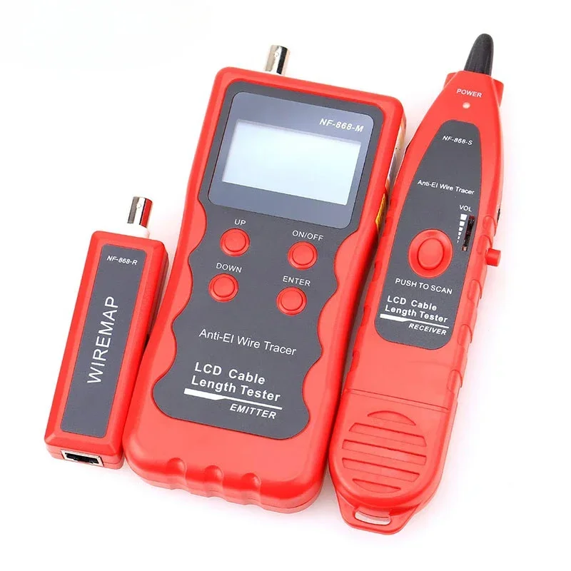 

NOYAFA NF-868 Anti-jamming LCD цифровой кабельный тестер трекер для RJ45 RJ11 BNC USB металлический кабель тест перекрестность/короткое замыкание/длина