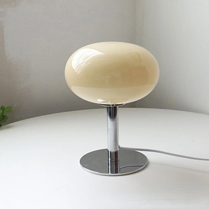 

Medieval Cream Glass Table Lights Living Room Bedside Standing Lamp Simple Ins Girl Room Decorated Lollipop Lampara Pie Stand