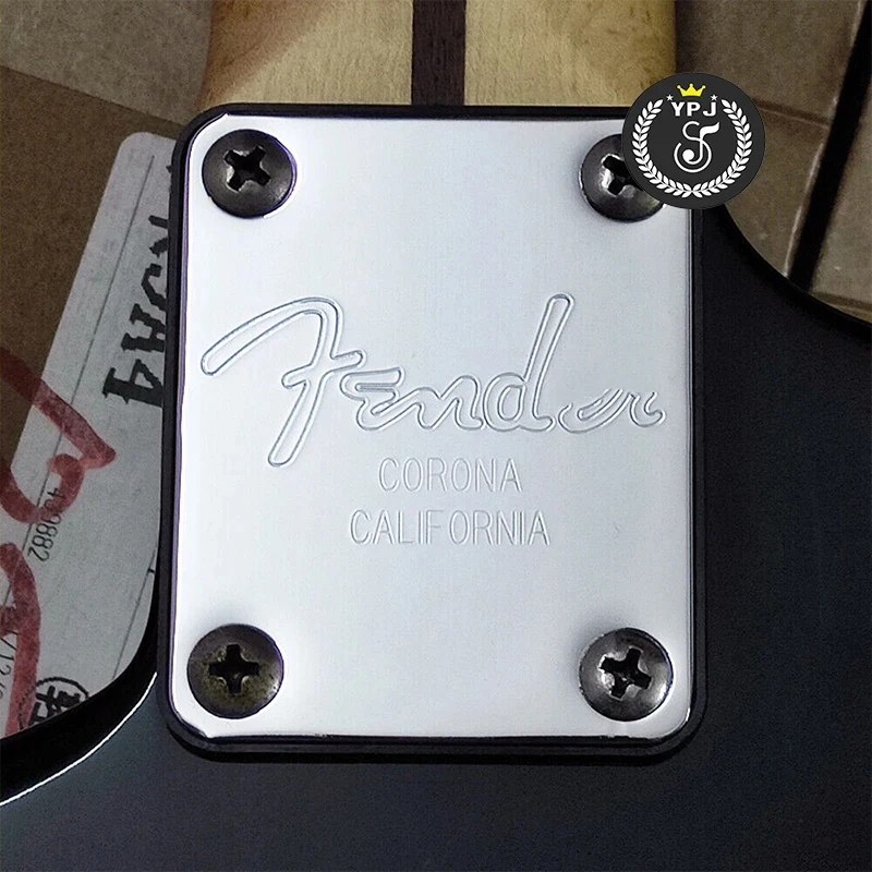 1 Set for Fender Electric Guitar Neck Plate 4 Holes with 4 x Screws Fit for Strat Tele Electric Guitars Replacement