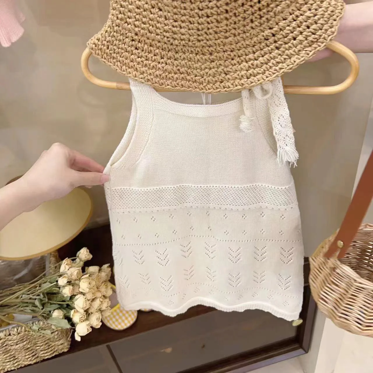2024 Korea Kids Dresses For Girls Flower Girl Dresses For Weddings Summer Kids Clothes Girs Vest Dress