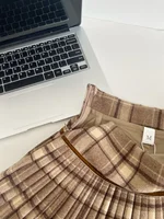 Plaid Pleated Mini Skirt Thick Wool Short Skirt High Waist Box-pleat Miniskirt for Women Teen-girl Preppy Style Outfit - Image 5