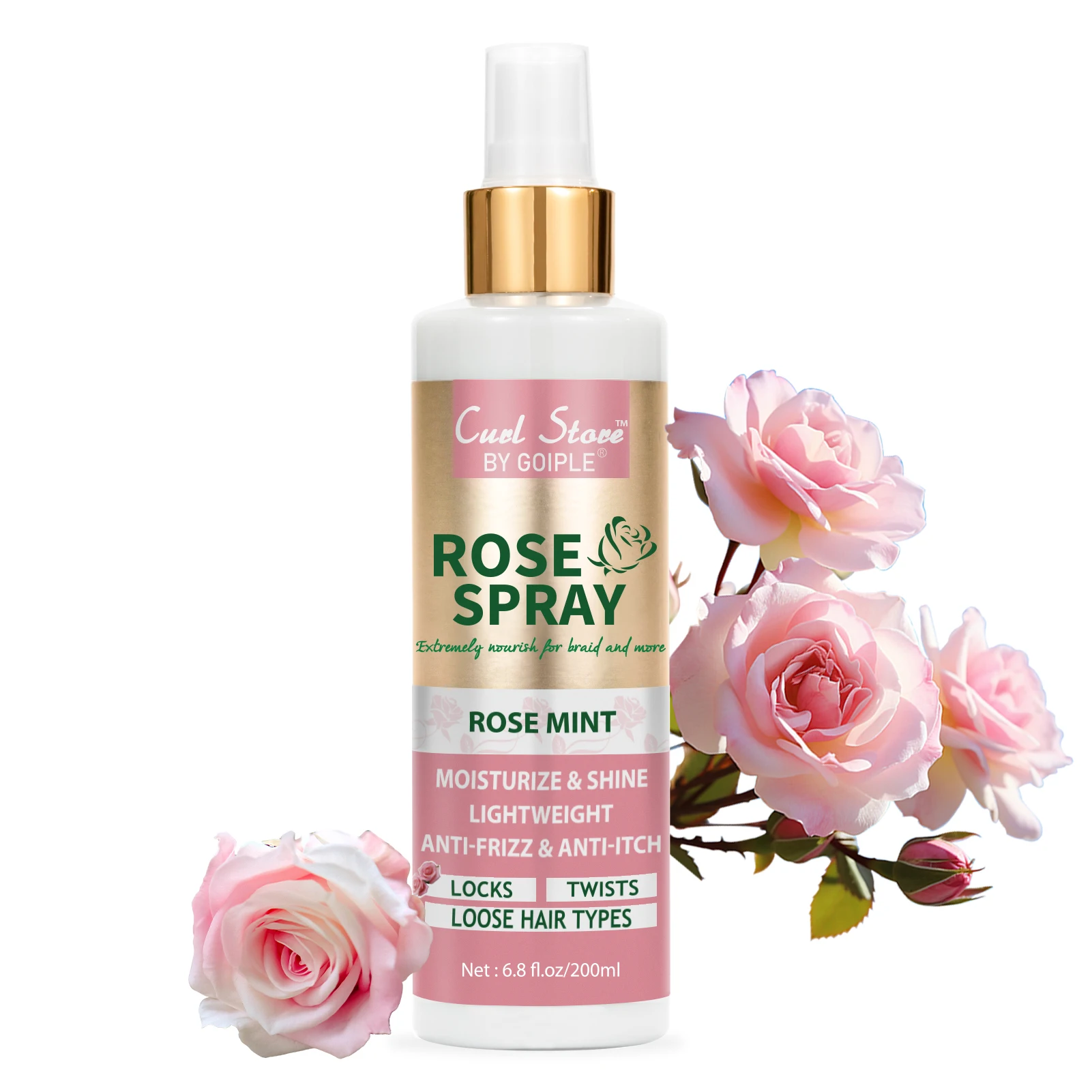 Goiple Rose Water Spray Nourishing & Moisturizing for Scalp and Hair Care Mist for Locks Twists Rosewater Spray