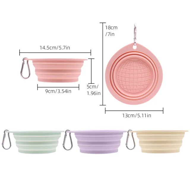 Portable Dog Bowl Foldable - Pet Travel Water & Food Bowl Collapsible Feeding Dish for Dogs Outdoor Camping Hiking 6