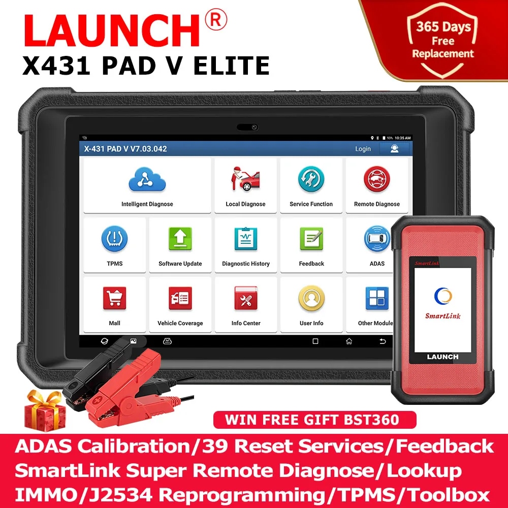 Lancio X431 Pad V Elite Smartlink C V2.0 Obd2 Scanner Strumento Diagnostico Per Auto 39 + Reset Adas Calibrazione Immo/J2534 Riprogrammazione