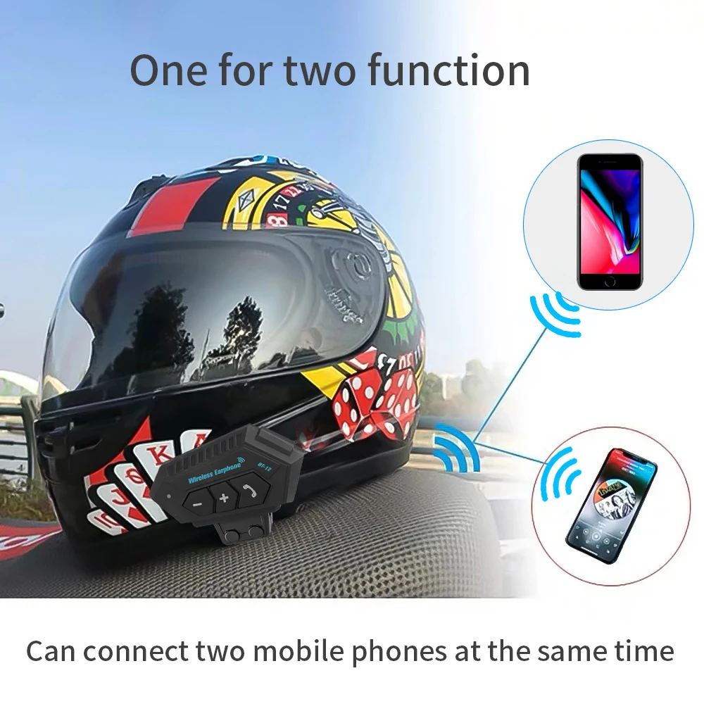 Motorcycle Helmet Headset Bluetooth 5.0 Headphone Wireless Earphones Motor Headset Bike Earphone Handsfree Stereo Earbud 4