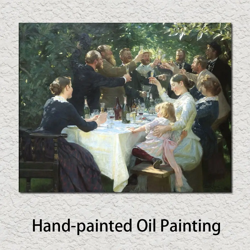 Ritratto Classico Canvas Art Hip Hip Hurrah Peder Gravin Kroyer Pittura Fatta A Mano Di Alta Qualità Modern Living Room Decor Large