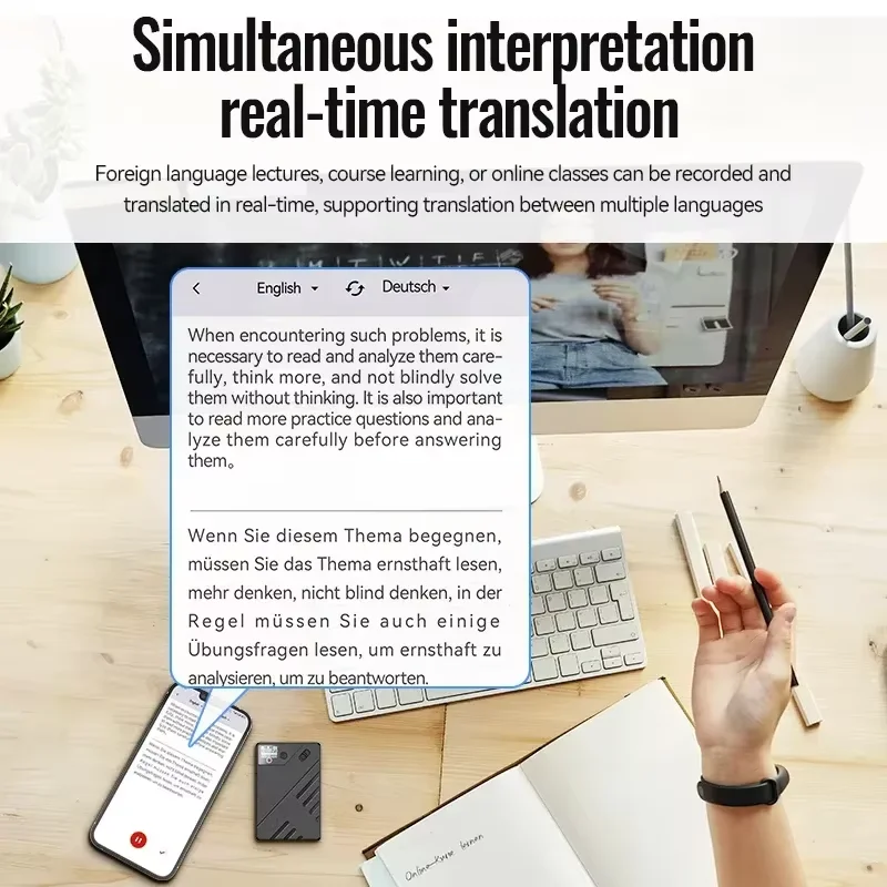 A5 AI Voice Recorder GPT Smart APP Control Audio Mind Map Real Time Transcription/Summary/Translation Phone Calls Recording